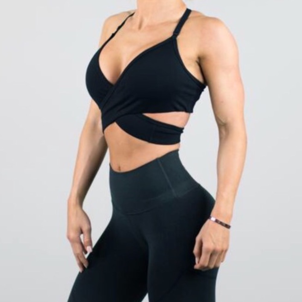 Alphalete Black Wrap Sports Bra
